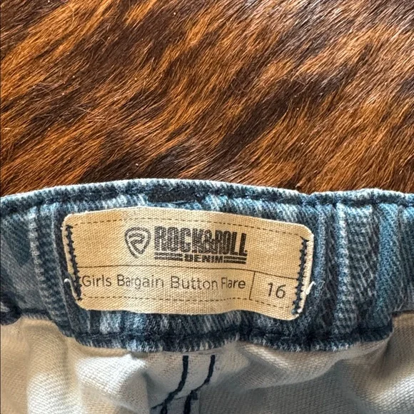 Rock&Roll Girls Bargain Button Flare Jeans - Picture 6 of 7
